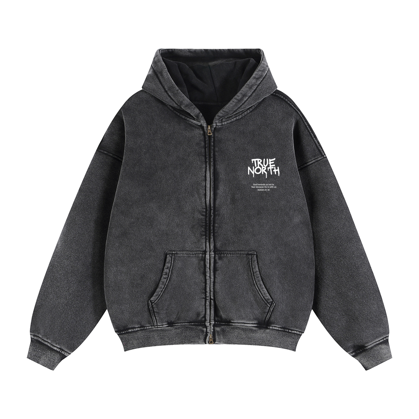 Zip-Through Boxy Fleece Hoodie