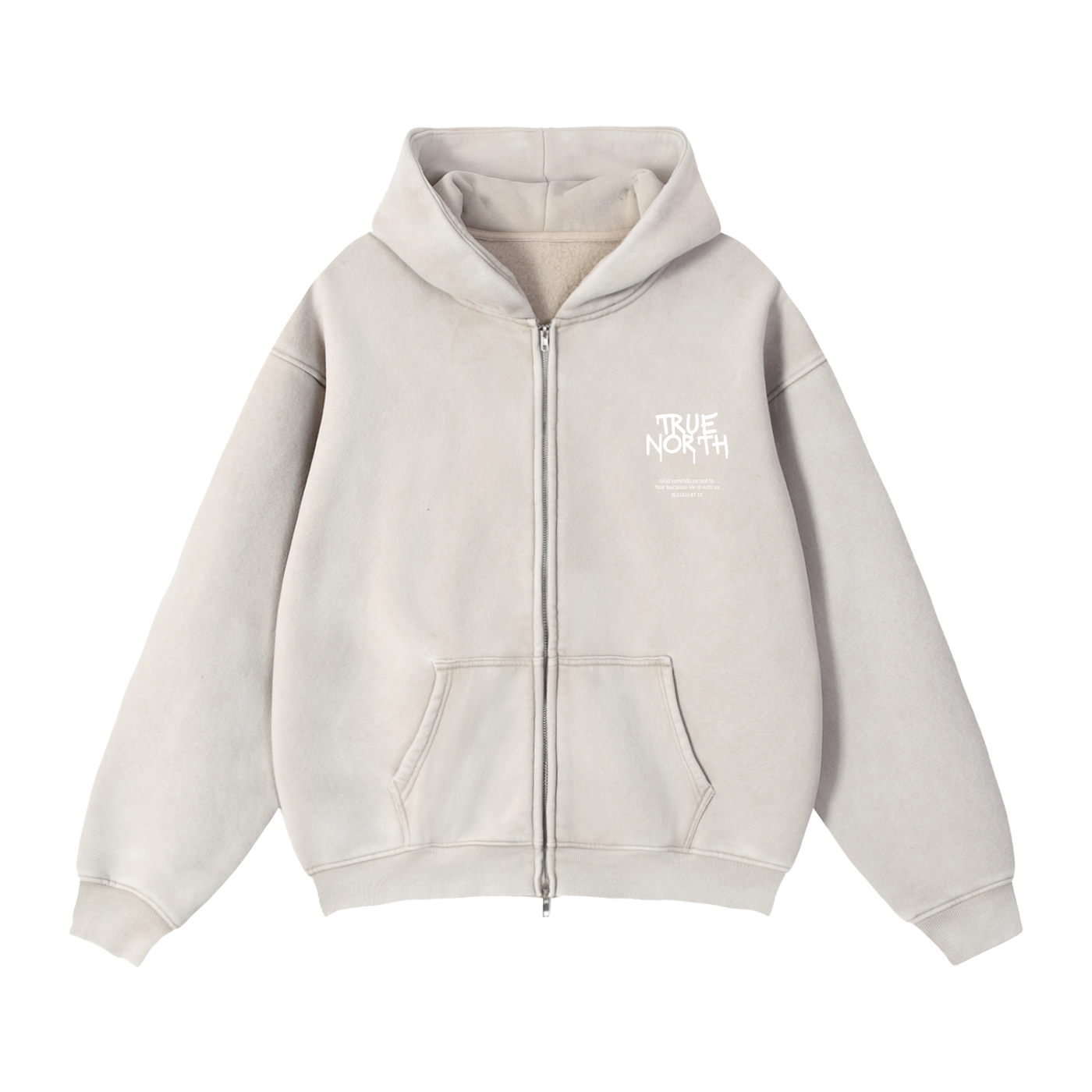 Zip-Through Boxy Fleece Hoodie