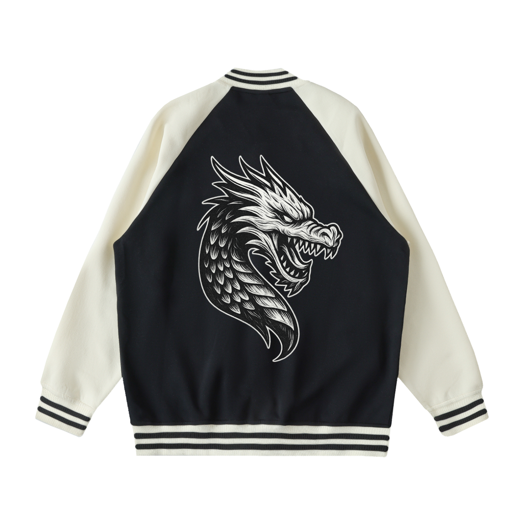 Two Tone Raglan Sleeve Varsity Jacket