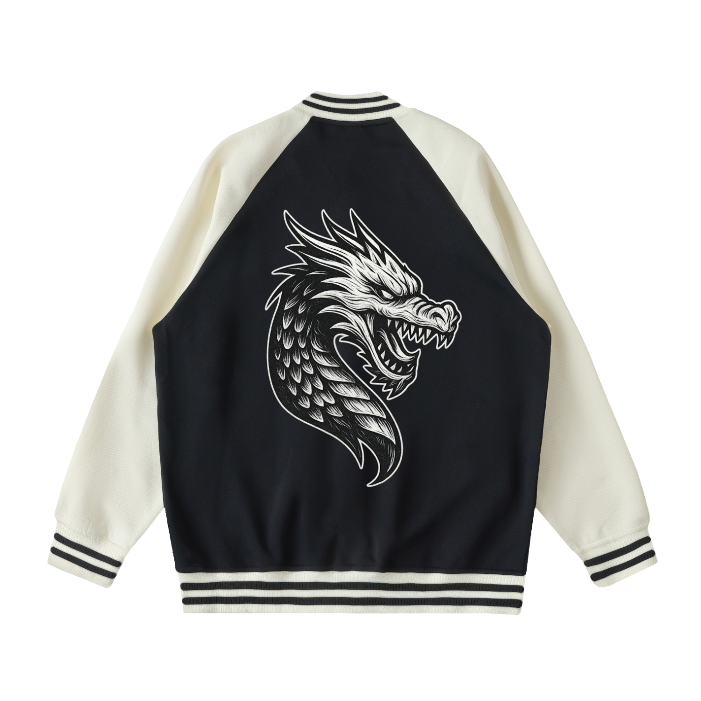 Two Tone Raglan Sleeve Varsity Jacket