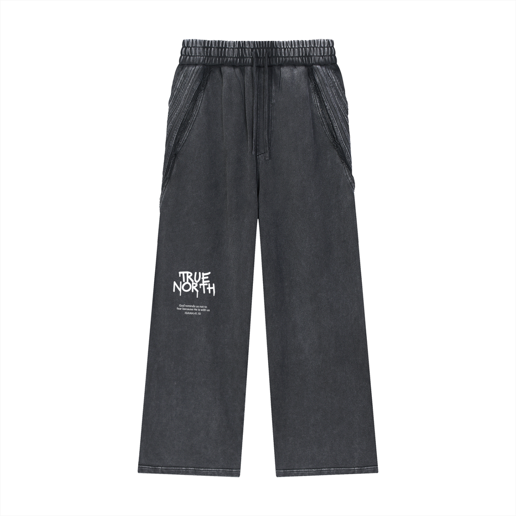 Snow Washed Tape Raw Edge Sweatpants