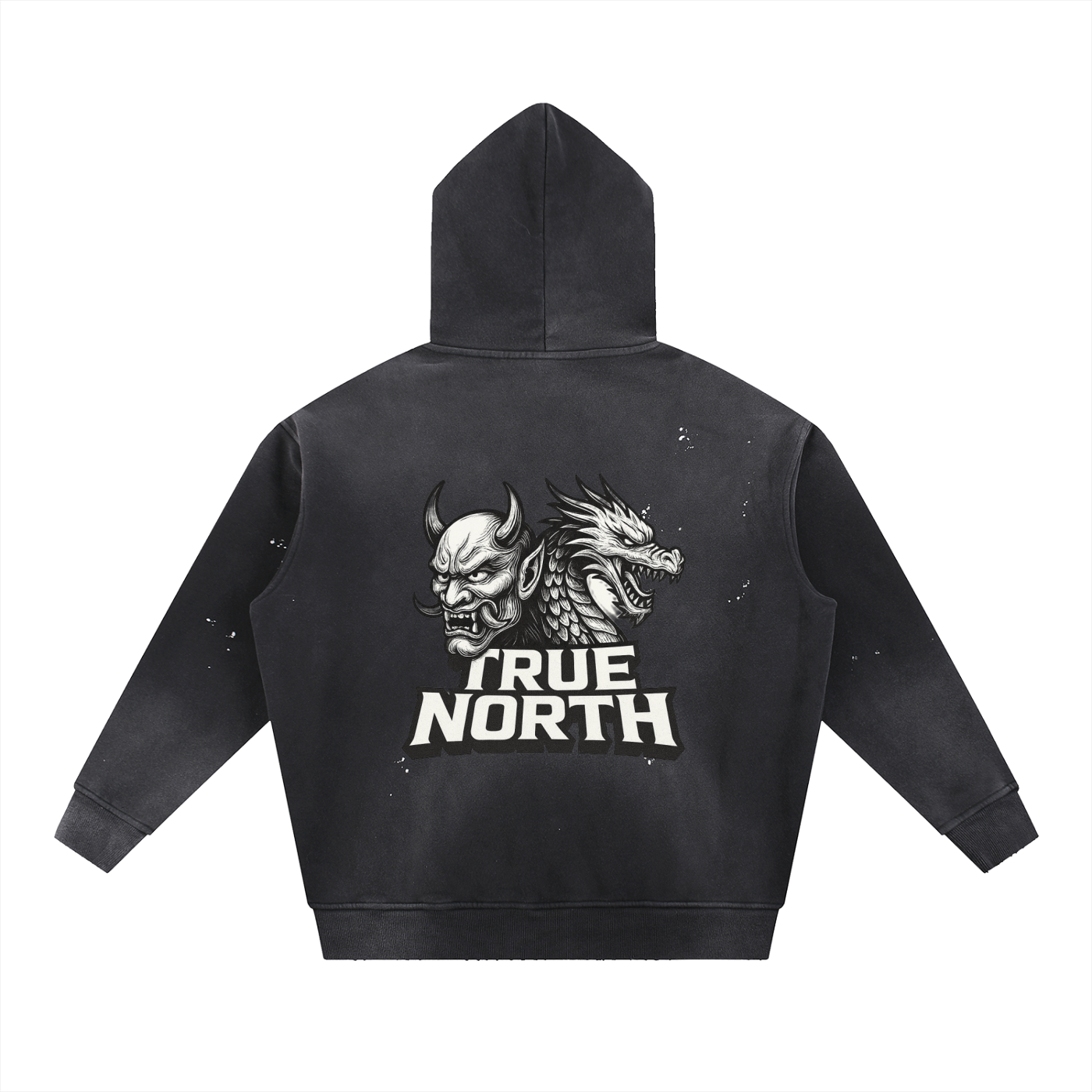 Vintage Washed Frayed Fleece Hoodie